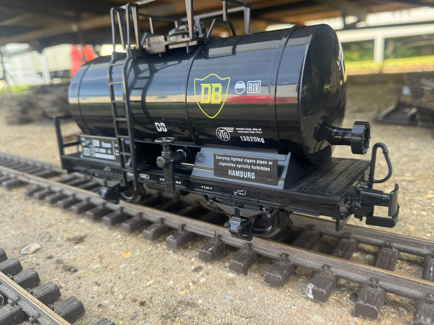Train 757-5806 (G Scale) Narrow Gauge Fuel Tanker Wagon No.757-5806 in Fictional DB Black