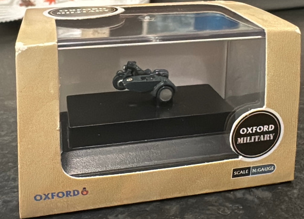 Oxford Die-cast (N / 1:148 Scale) Motorcycle and Side Car in RAF livery.
