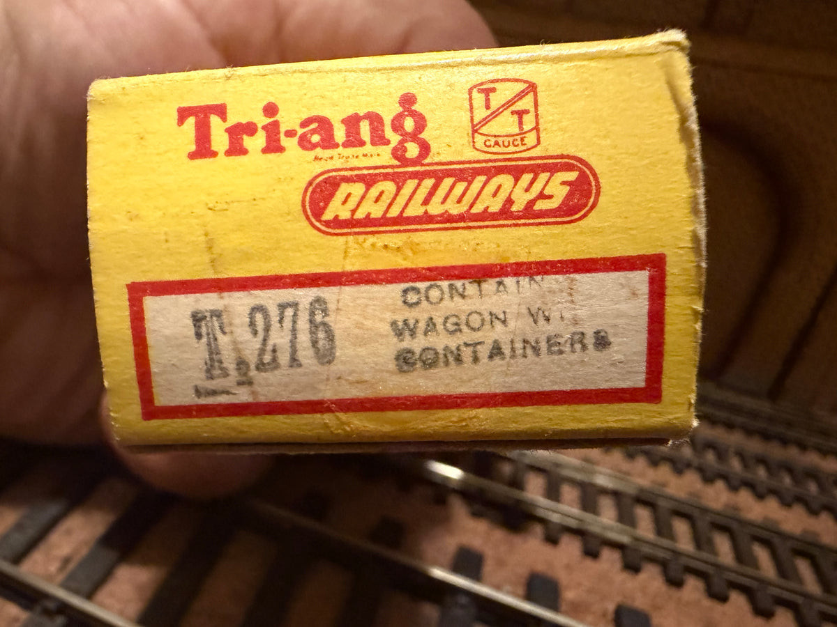 Tri-ang T.276 (TT) British Railways Container Flat No.B530298 in BR Bauxite with Containers 