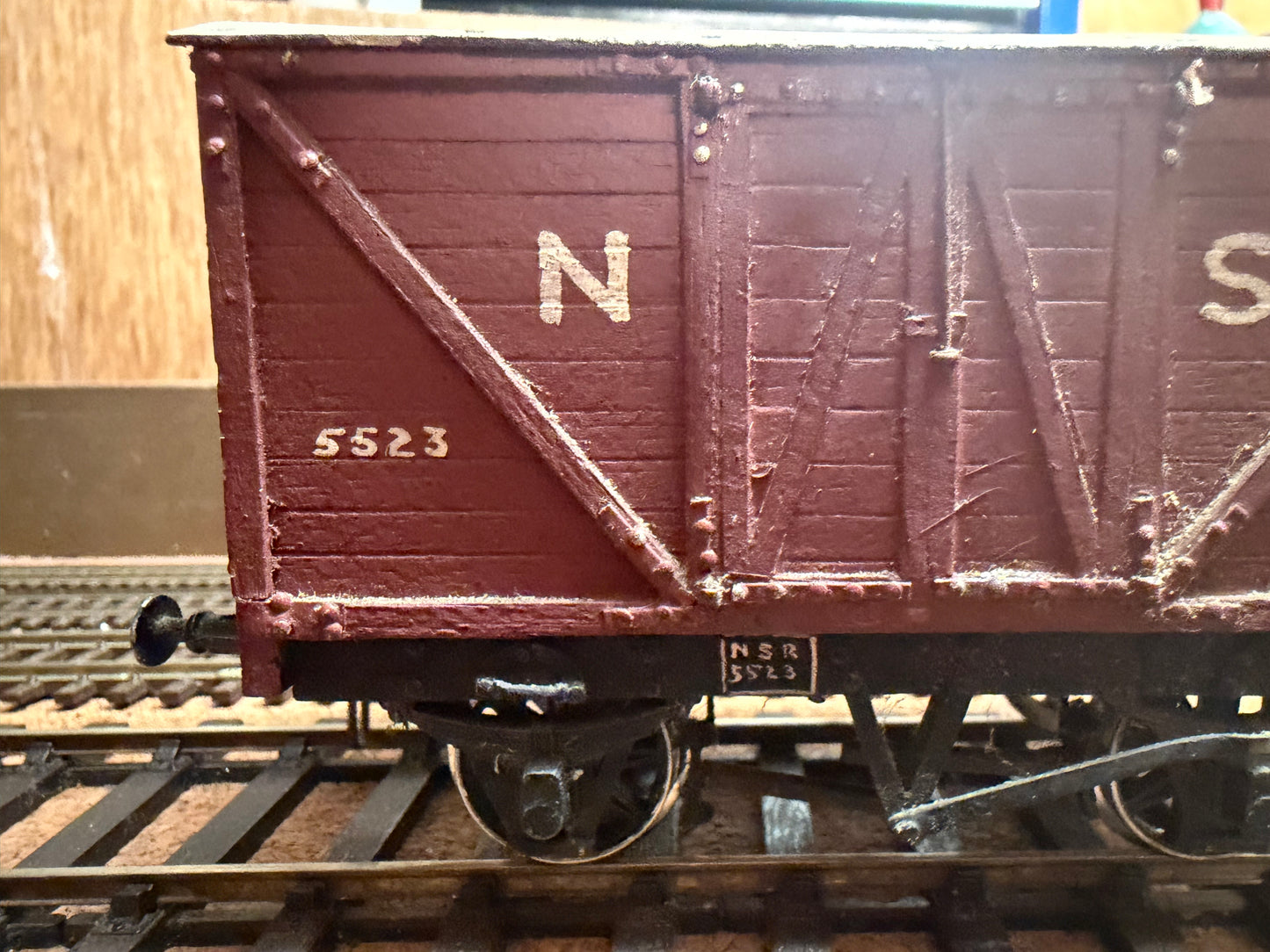 Scratch Built (O Gauge) North Staffordshire Railway 10T Van No.5523 in NSR Red. 