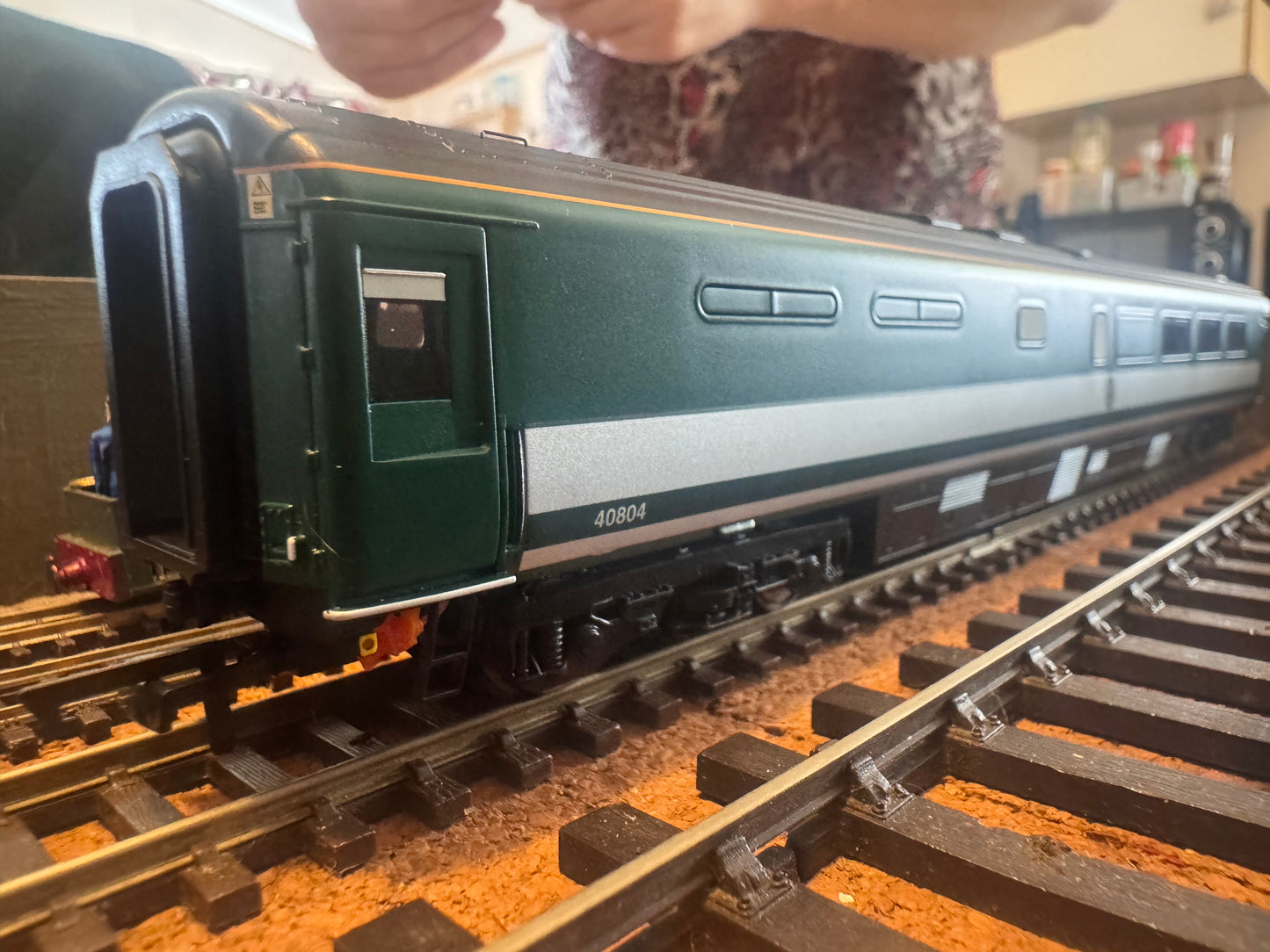 Hornby R40354 (OO) Ex British Rail, MK3 Trailer Restaurant First Kitchen (TFKB) No.40804 in Rail Charter Services Livery. 