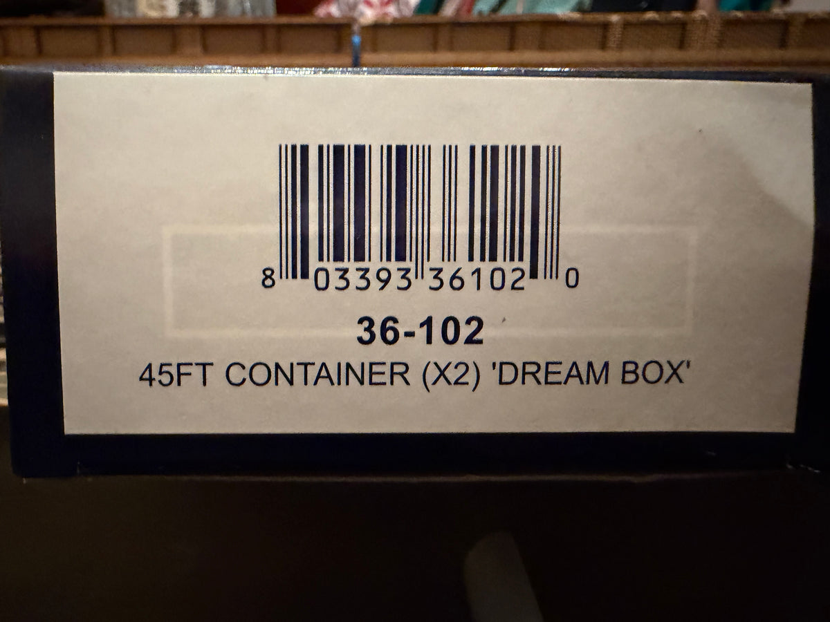 Bachmann 36-102 (OO 1:76) 45ft Shipping Containers in Dream Box Livery. Twin Pack.
