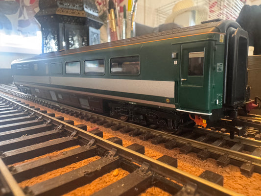 Hornby R40354 (OO) Ex British Rail, MK3 Trailer Restaurant First Kitchen (TFKB) No.40804 in Rail Charter Services Livery. 
