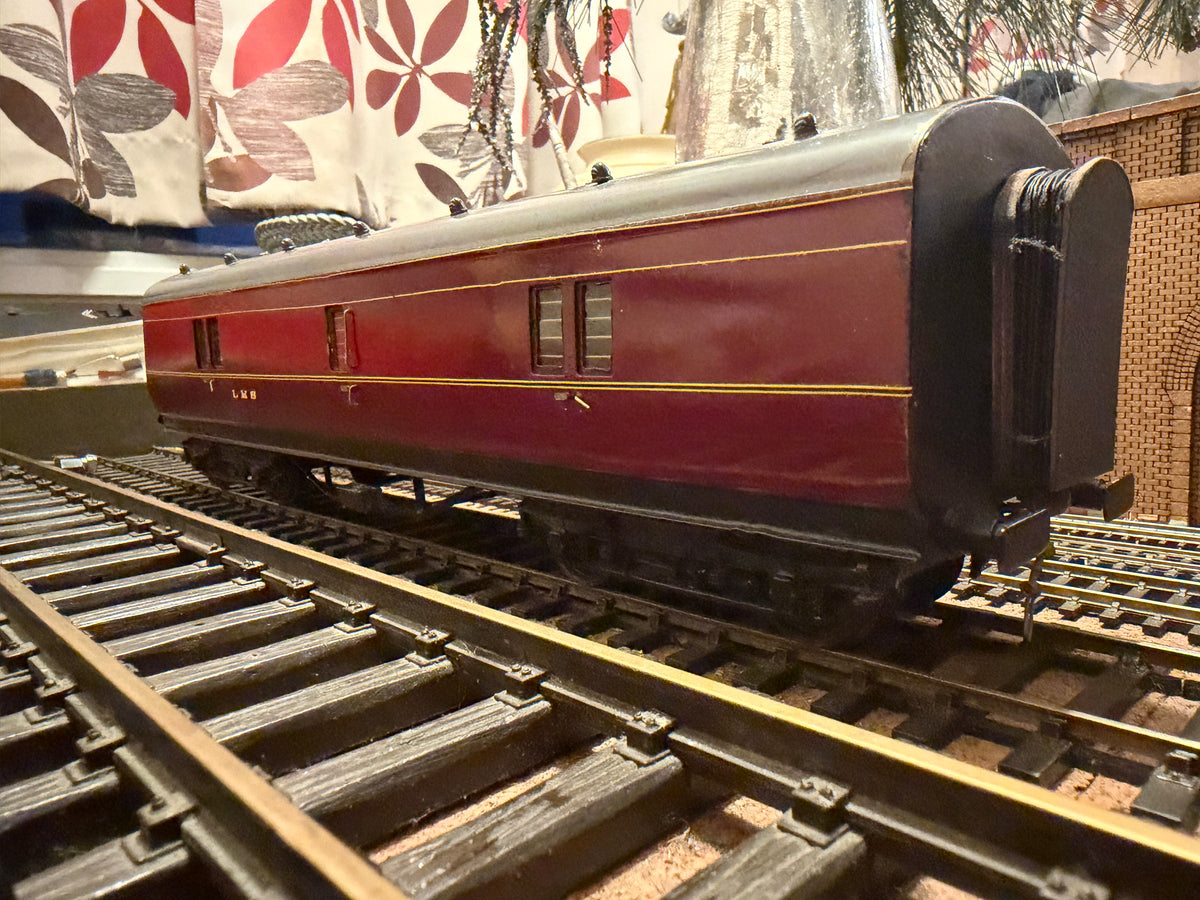 Scratch Built (O Gauge) London Midland & Scottish Railway 50ft Baggage Bogie Coach