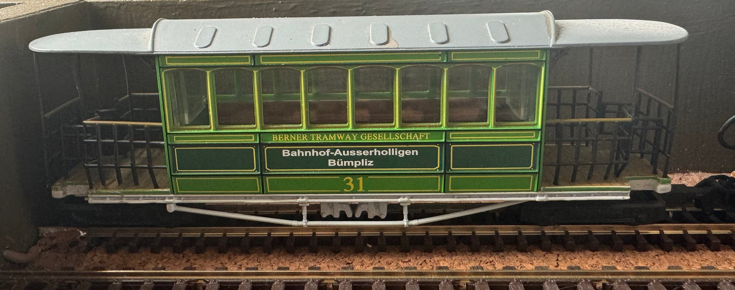 Atlas Editions / Kato (HOe) Berner Tramway Gesellschaft, Bern G 3/3 Steam Tram No.12 and Coach No.31 (Motorised)