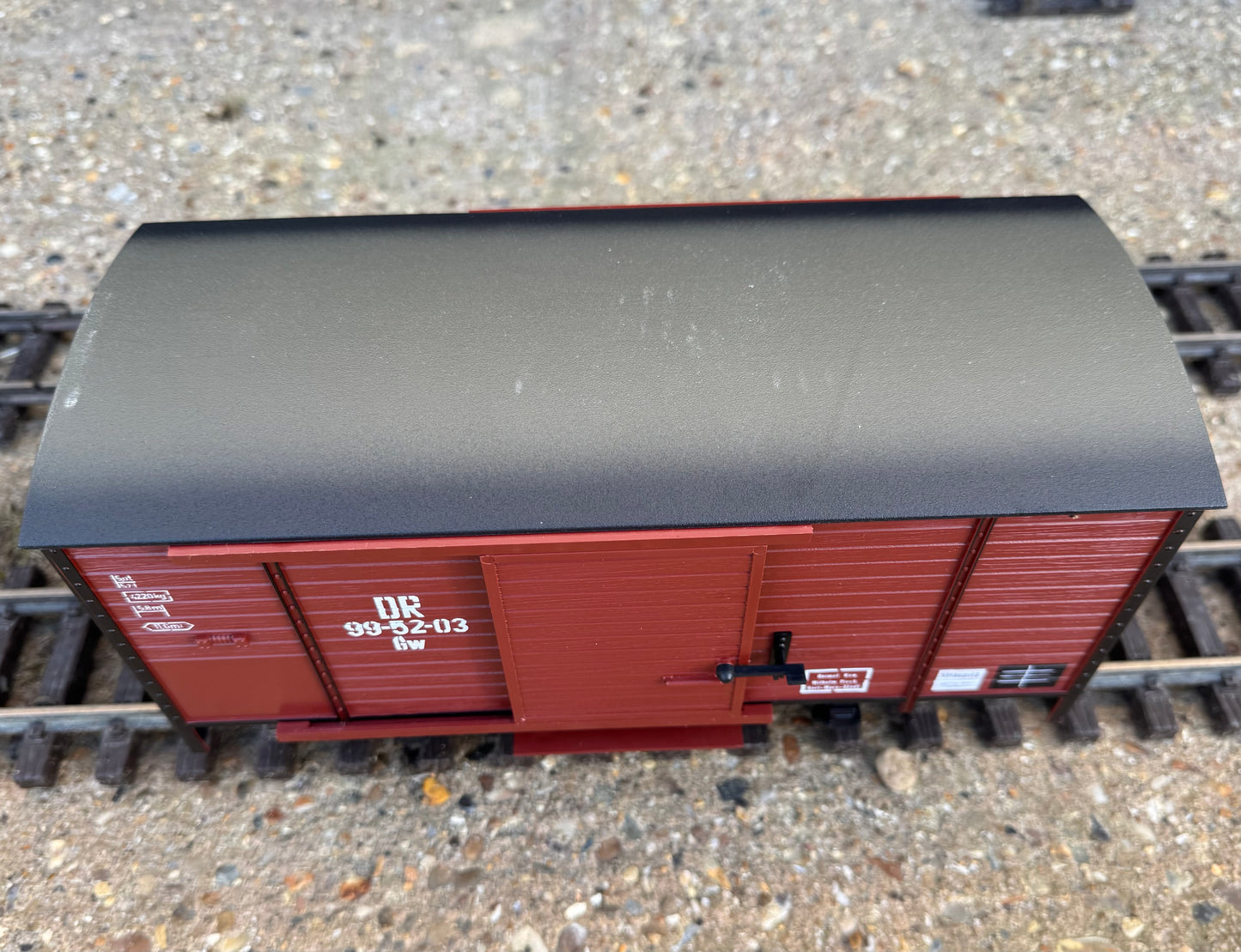 LGB 46350 (G Scale) Deutsche Reichsbahn 6T Box Van No.99-52-03 in DR Bauxite. 