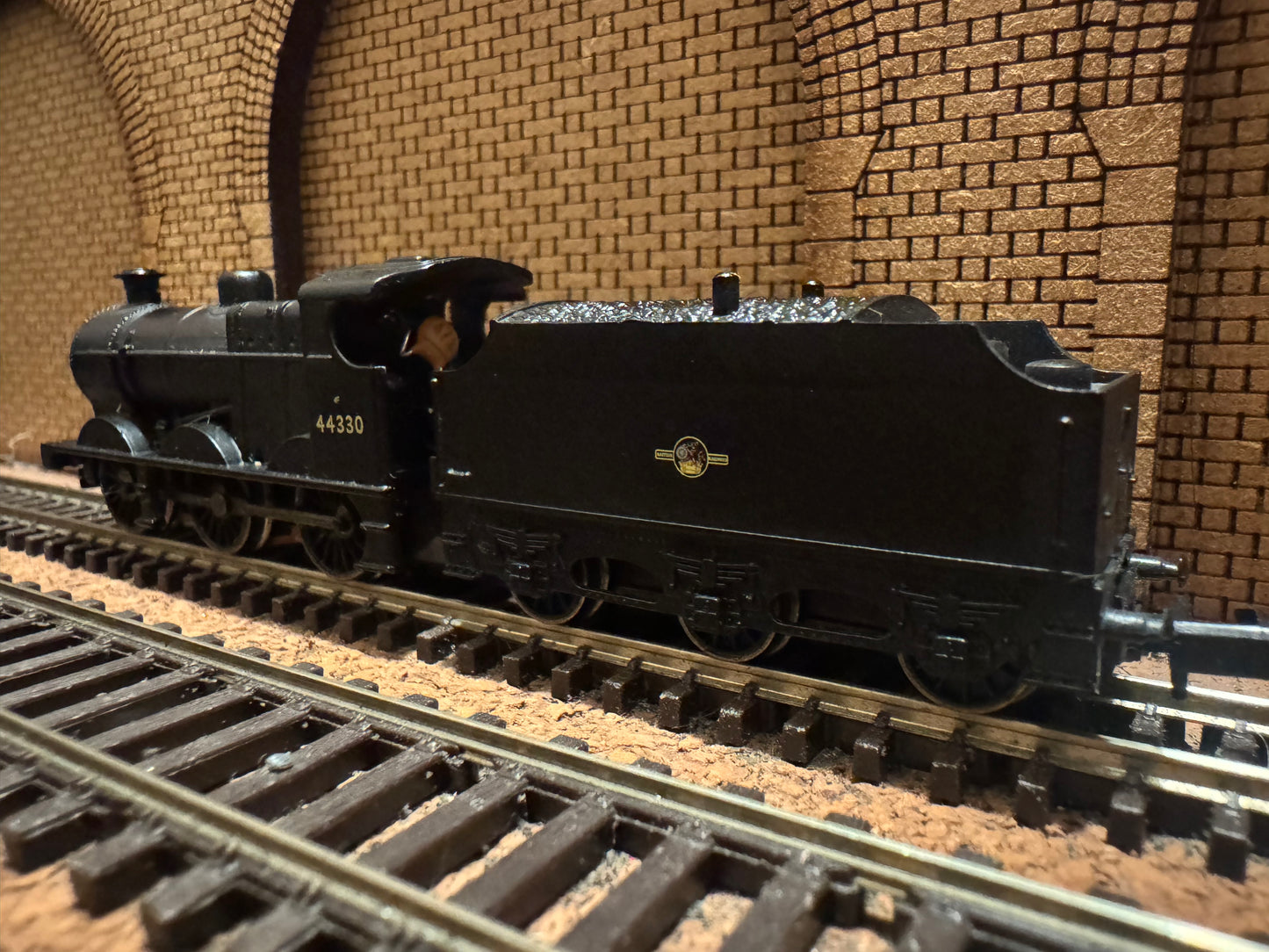 Graham Farish 372-054 (N Gauge) EX LMS ‘Fowler’ 4F No.44330 in unlined British Railways Black. (Shed Code 67A, Crokerhill Depot)