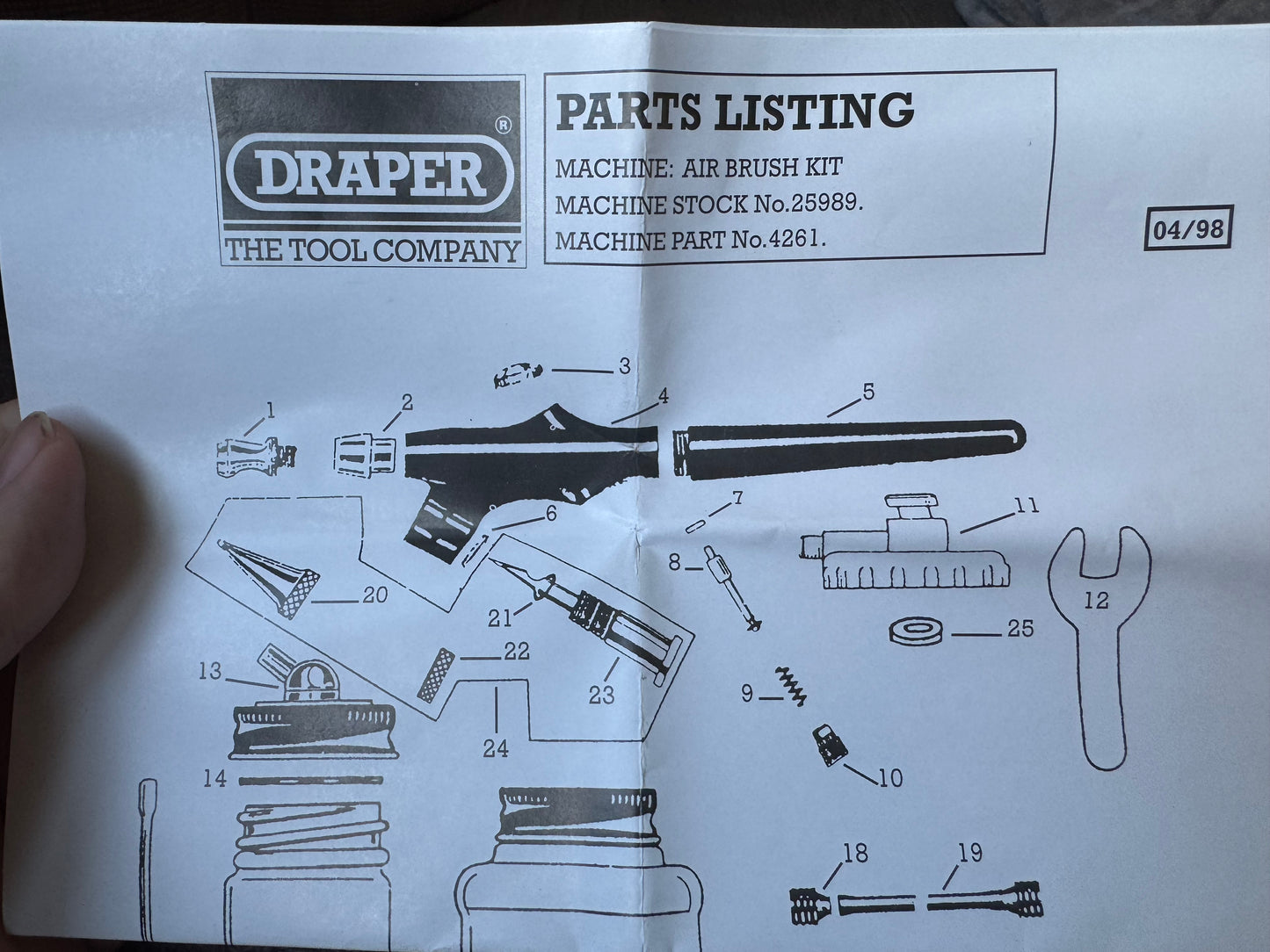 Draper Air Tools 25989 (All Scales) Six Piece Air Brush Kit 