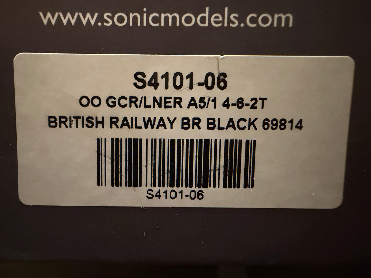 Sonic Models S4101-06 (OO) EX GCR / LNER, ‘Robinson’ A5/1 No.69814 in Early British Railways Lined Black. (Shed Code 34E, Neasden Depot) DCC Ready 