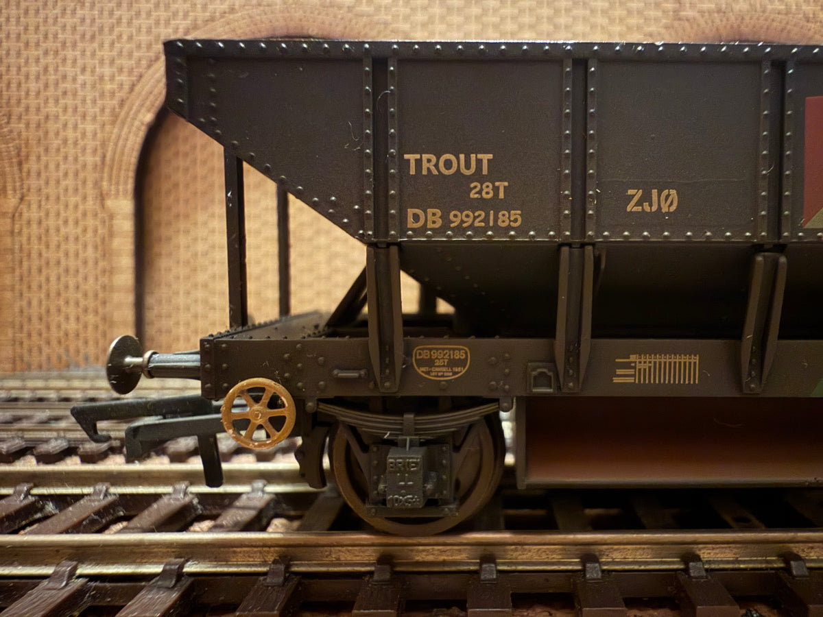 Hornby R6622 (OO) British Rail ZJO Trout Ballast Hopper Wagon No.DB992185 in Weathered Departmental Livery&nbsp;